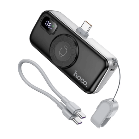 แบตสำรอง HOCO A18C 5000MAH สีดำ แบบ TYPE-C พร้อมระบบชาร์จไร้สาย APPLE WATCH และ ชาร์จเร็ว PD 20W / QC 3.0_0